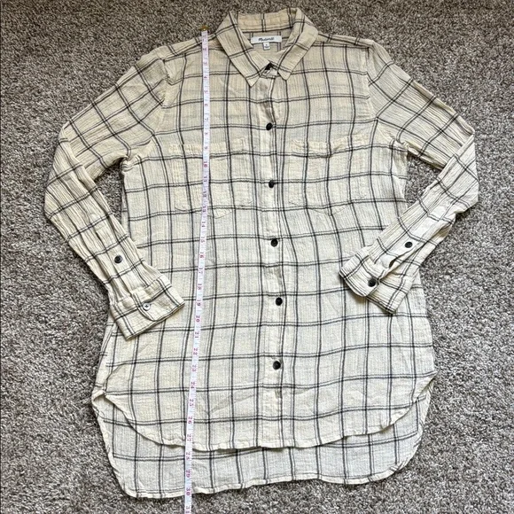 Madewell Women’s Plaid Flannel Button Down Shirt 100% COTTON Size S - Picture 4 of 9